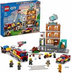 LEGO 60321 City Fire Brigade Set, Building with Fold-Back Flames, Truck and Firefighter Minifigures, Rescue Toy for Kids Age 7 +