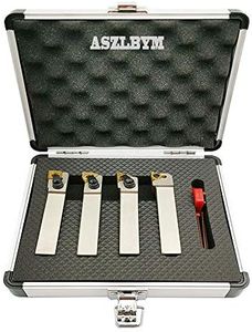 ASZLBYM 5/8'' inch CNC Lathe Indexable Turning Tool Holder with Nickel Plated,CNC Heavy-Duty Metal Lathe Bit Set with Tin Coated Carbide Turning Inserts WNMG431 CNMG431 TNMG331 16ER AG60