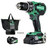 Metabo HPT DV18DBFL2T 18V Cordless Brushless Hammer Drill, Includes Two Batteries, 1-36V/18V MultiVolt™ 5.0 Ah and 1-18V Compact 3.0 Ah Battery, 1/2" Keyless Chuck, 620 in/lbs Turning Torque