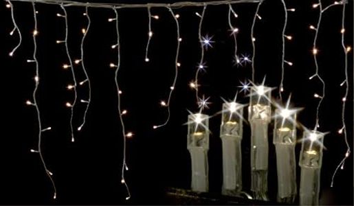 600LED(14.9M)/960LED(23.9M) Snowing Icicle Christmas Party Lights 8 Functions with Memory (Cool White, 23.9)