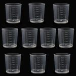 10 Pcs/Pack 30ml Measuring Cups Plastic Graduated Cups Transparent Scale Cups Plastic Clear Epoxy Mixing Cups for Kitchen Cooking Medicine Measure Tool