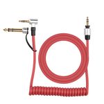 YACSEJAO Coiled Audio Cable Replacement 3.5mm(1/8") to 3.5mm(1/8") & 6.5mm(1/4") Replacement Audio Aux Auxiliary Cable