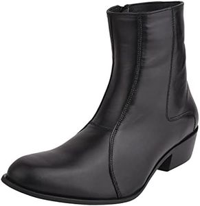 Liberty Men's Genuine Leather Side Zipper Ankle Boots Formal Dress Shoes (11 M US, Black)