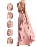 Dusty Rose Bridesmaid Dresses,Multiway Dress with Bandeau,Infinity Dress,Plus Size Maxi Long Floor Length,Women Wedding Guest,Maternity,Prom,Evening Gown