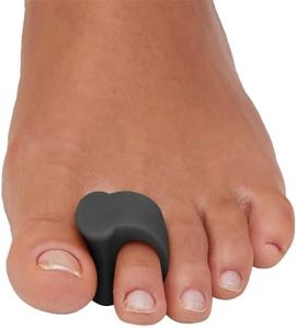 ZenToes Gel Toe Separators for Overlapping Toes, Bunions, Big Toe Alignment, Corrector and Spacer - 4 Pack (Black)