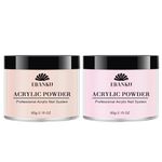 EBANKU Pink Acrylic Powder, 120g/4.23oz Acrylic Powder Large Capacity Long-Lasting Professional Manicure for Nail Extension, Carving at Home Salon DIY, No Lamp Needed (Pink+Nude)