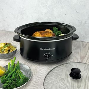 Hamilton Beach 6.5L Slow Cooker – Removable Ceramic Pot, Stainless Steel