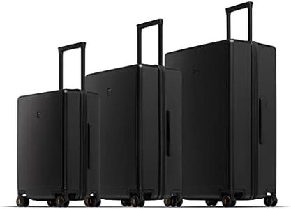 LEVEL8 Elegance Matte Luggage Set,Lightweight Hardside Suitcase With Spinner Wheels,TSA Lock,3-Piece Set(Black, 20/24/28-Inch)