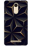 COBERTA Printed Back Cover for Mi Redmi Note 3 Back Cover Case - Black and Golden 3D Pattern