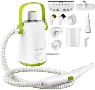 COSTWAY Handheld Steam Cleaners, 2.5-3Min Heating Time Portable Pressurized Steamer with 10 Piece Accessories & Safety Lock, Multi-purpose Cleaning Kit for Kitchen Toilets Windows Auto Carpet (Green)