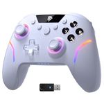 EasySMX X20 Wireless Gaming Controller with RGB Backlit, 2-Stage Hall Effect Stick, 1000Hz Polling Rate, 6-Axis Gyro on Multi-Platform, Mech Buttons- Compatible with PC/Switch/Steam/Android