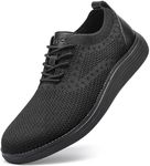 Wide Shoes for Mens Casual Dress Sneakers Business Oxfords Mesh Breathable Walking Shoes Tennis Comfortable Wide Width All Black EU43