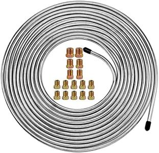 25 Ft. of 3/16 Zinc-Coated Brake Line Tubing Kit - Muhize 25 ft 3/16 Steel Tube Roll (Includes 16 Fittings)