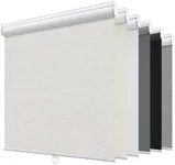 Sunoff Blackout Roller Shades Blinds Cordless for Windows Pull Down Room Darkening Door Blinds with Thermal Insulated Easy to Install for Living Room,Bedroom,Home,Office Linen Beige 55" W x 72" H