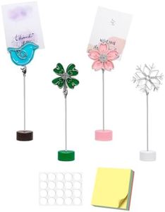 eZAKKA Photo Holders for Tables, Metal Base Table Number Holders Stands Notes Postcards Wedding Name Cards Table Number Labels for Home Office Christmas Party,4 Pack