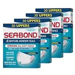 Sea-Bond Secure Denture Adhesive Seals, Original Uppers, Zinc-Free, All-Day-Hold, Mess-Free, 30 Count (Pack of 4)