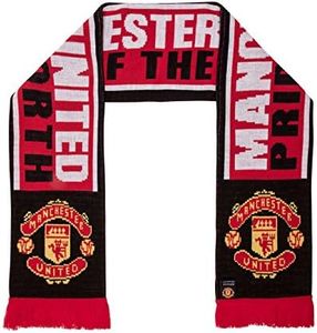 Manchester United FC Authentic EPL "Pride Of The North" Scarf,red,black,white,4.5 ft long