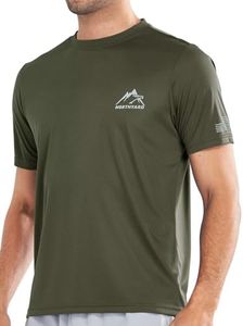 NORTHYARD Men's UPF 50+ Sun Protection Shirts Swim SPF UV Quick Dry Short Sleeve T-Shirts for Athletic Fishing Rash Guard ArmyGreen XL