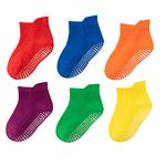 MOMISY Baby Girl Boys Non Slip Toddlers Infant Cotton Anti-Skid Socks-6 Pairs (AntiSkid-Dark, M)-1 to 2 Years