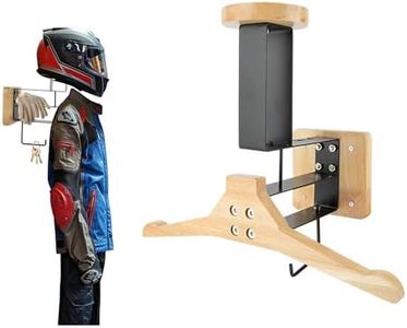 Helmet Holder Wall Mount - PSLER Wooden Motorcycle Helmet Holder Multipurpose Helmet Rack Helmet Gear Stand Storage Shelf Wall Mount for Motorcycle Cycling Tactical Football Skiing Gear,1PCS