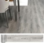 Wood Grey Peel and Stick Flooring Tile Waterproof-（NO Sticky Residue Left）36" x 6"-Self Adhesive Wood Plank Vinyl Flooring Tiles for Kitchen Bathroom, Bedroom, Living Room 4 Pack 6 Sq.Ft-Smoke Grey