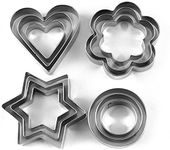 ikis - Stainless Steel Cookie Cutter 4 Shape, 12 pcs Set