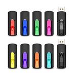 16GB USB Stick, Vansuny 10 Pack 16GB USB Flash Drive USB 2.0 Memory Stick Multipack Pen Drive Thumb Drive for PC, Laptop, Printer, LG TV, Car, DJ (10 Mixed Color)