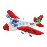 Personalized Airplane Ornaments for Christmas Tree - Airplane Christmas Ornament, Jet Ornament, Commercial Airplane Ornament, Skys The Limit Ornaments - Airplane Captain - Free Customization