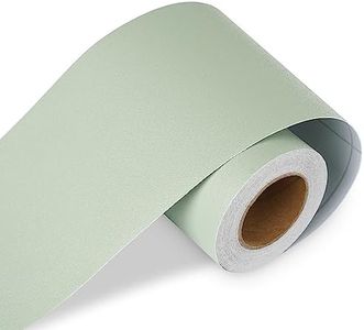LaCheery 50ft x 3in Sage Green Peel and Stick Wallpaper Border for Bedroom Wall Borders Peel and Stick for Living Room Self Adhesive Wallpaper Trim Border Removable Wall Decor Sticker Tape Vinyl Sheet