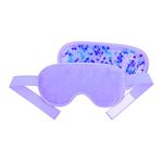 Gel Bead Ice Eye Mask by FOMI Care | Migraine, Headache, Eye Puffiness, Dark Circle Pain Relief | Cooling Technology for Relaxing Sleep | Blackout for Airplane Travel | Fabric Backing