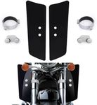 Kiawnia Motorcycle Fork Deflectors, Front Fork Wind Deflector Shield for Honda Shadow VT1100 VT750 VTX1300, for Kawasaki Vulcan Classic VN1500, for Yamaha V-Star XV950 XVS1100 XVS1300 (Black)