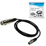 HQRP 4-Pin Mini Connector (TA4F) to XLR(F) Connector Microphone Adapter Cable Compatible with Shure WA310 Replacement(Black)