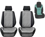 FH Group Front Seat Protectors NeoSupreme Luxury Front Set with Gift with Gift - Universal Fit for Cars, Truck, & SUVs (Gray)