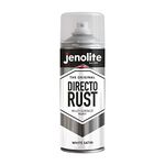 JENOLITE Directorust Spray Paint Satin Finish | White | 400ml | Direct to Rust Spray Paint for Metal | All-in-One Multi Surface Paint for Metal, Wood, Plastic, Ceramic | RAL 9016