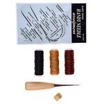 ARTIBETTER 12pcs/ set Leather Craft Tools Kit with Hand Sewing Needles Drilling Awl Waxed Thread and Thimble Curved Upholstery Repair Kit