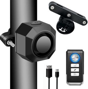 Bike Alarm with Remote USB Rechargeable, NineLeaf Rechargeable Alarm for Bike, Ebike Alarm Anti Theft USB with Bike Cargo Rack Seatpost Mount Holder IP65 Waterproof 110dB Loud Vibration Motion Sensor
