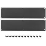 uxcell 2pcs Door Kick Plate, 4 x 16 Inches Aluminum Kick Plate Door Plate for Exterior Front Door or Back Door, Avoid The Door from Kicking, Black