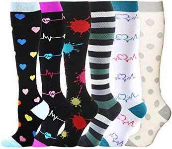 YOLIX Compression Socks Women & Men - 1/4/6 Pairs Graduated Stockings Best for Running, Medical, Athletic, Pregnancy, Travel