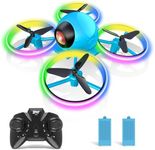 Dwi Dowellin 6.3 Inch 10 Minutes Long Flight Time Mini Drone for Kids with Blinking Light One Key Take Off Spin Flips RC Nano Quadcopter Toys Drones for Beginners Boys and Girls, Blue