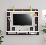 DAS Decker Wall Mount Engineered Wood TV Entertainment Unit/Tv Rack Set to Box Stand with Wall Shelves for Living Room Flowery Wenge & Frosty White Finish (Ideal for up to 32") Screen