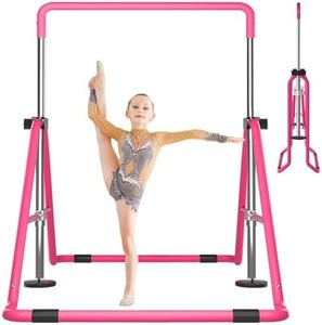DOBESTS Barre de Gymnastique pour Enfants - Équipement de Gymnastique pour la Maison - Barre d'entraînement Extensible pour Enfants de 3 à 7 Ans (Rose)