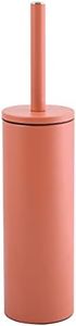 Spirella, Brosse WC avec Support Acier, Modèle Akira, tête Interchangeable et d'un Pot en Acier Solide, avec Récipient hygiénique, Brosse Toilette fermée, à Poser, Terre Cuite, Rouge