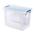 Bankers Box 18.5L Plastic Storage Box with Lids, ProStore Super Strong Stackable Plastic Storage Boxes (28 x 32 x 20 cm), Clear