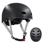 LANOVAGEAR Kids Bike Helmet for 2-14 Years Old Boys Girls, Adjustable Skateboard Helmet for Cycling, Skateboarding, Scooter, Skate (Black, M)