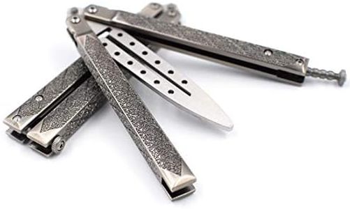 D&K Couteau papillon d’entraînement et pratique Solide et durable 100 % sûr -, argenté