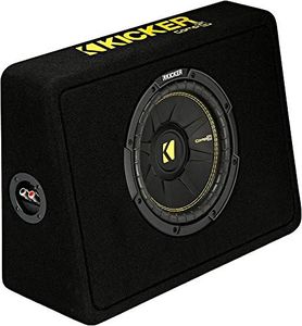 Kicker 10-Inch CompC 2-Ohm Loaded Shallow Subwoofer Box Enclosure