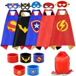 RioRand Kids Dress Up Superhero Capes Set and Slap Bracelets Costumes Birthday Party Christmas Dress Up