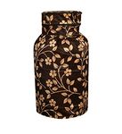 Woah Cotton DustProof And Dustproof LPG Gas Cylinder Cover| Top Design Stain| Dust| DustProof PVC LPG Gas Cylinder Cover, Polyester Gas Tank Cover Fits StandardG_ (Pack of 1, Coffee Leaf)