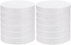 Belle Vous 12 Pack Craft Foam Circles - 15cm / 6 Inches Diameter, 2.5cm / 1 Inch Thick - Round Polystyrene Foam Discs for Modelling, School Projects, Sculptures, Floral Arrangements, Arts and Crafts