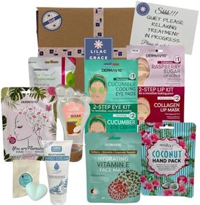 Spa at Home Pamper Treatment Gift Box, Face Pack, Foot Pack, Hand Pack, Hair Mask, Lip Kit, Under-Eye Kit, Nail File Set, Hand Cream & Foot Lotion, Not Tested on Animals